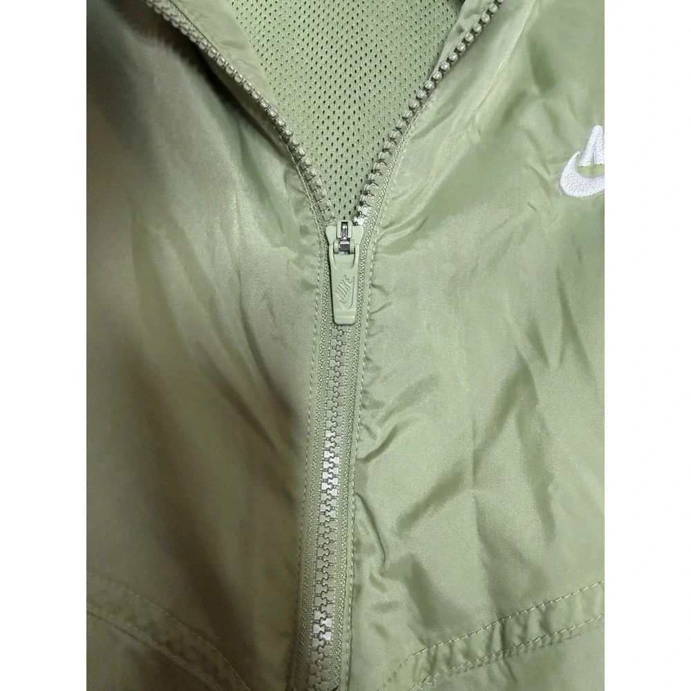 Nike Mens Nike Green Pullover Windbreaker Perf LIned Breathable Hood Size L